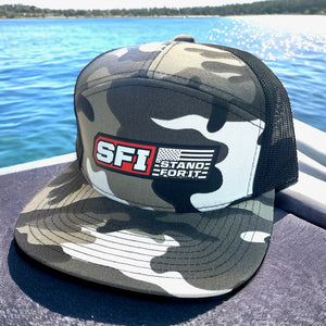 SFI - STAND FOR IT 7-Panel Flat Bill Blk Grey Camo