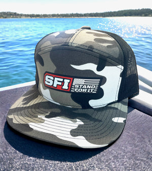 SFI - STAND FOR IT 7-Panel Flat Bill Blk Grey Camo