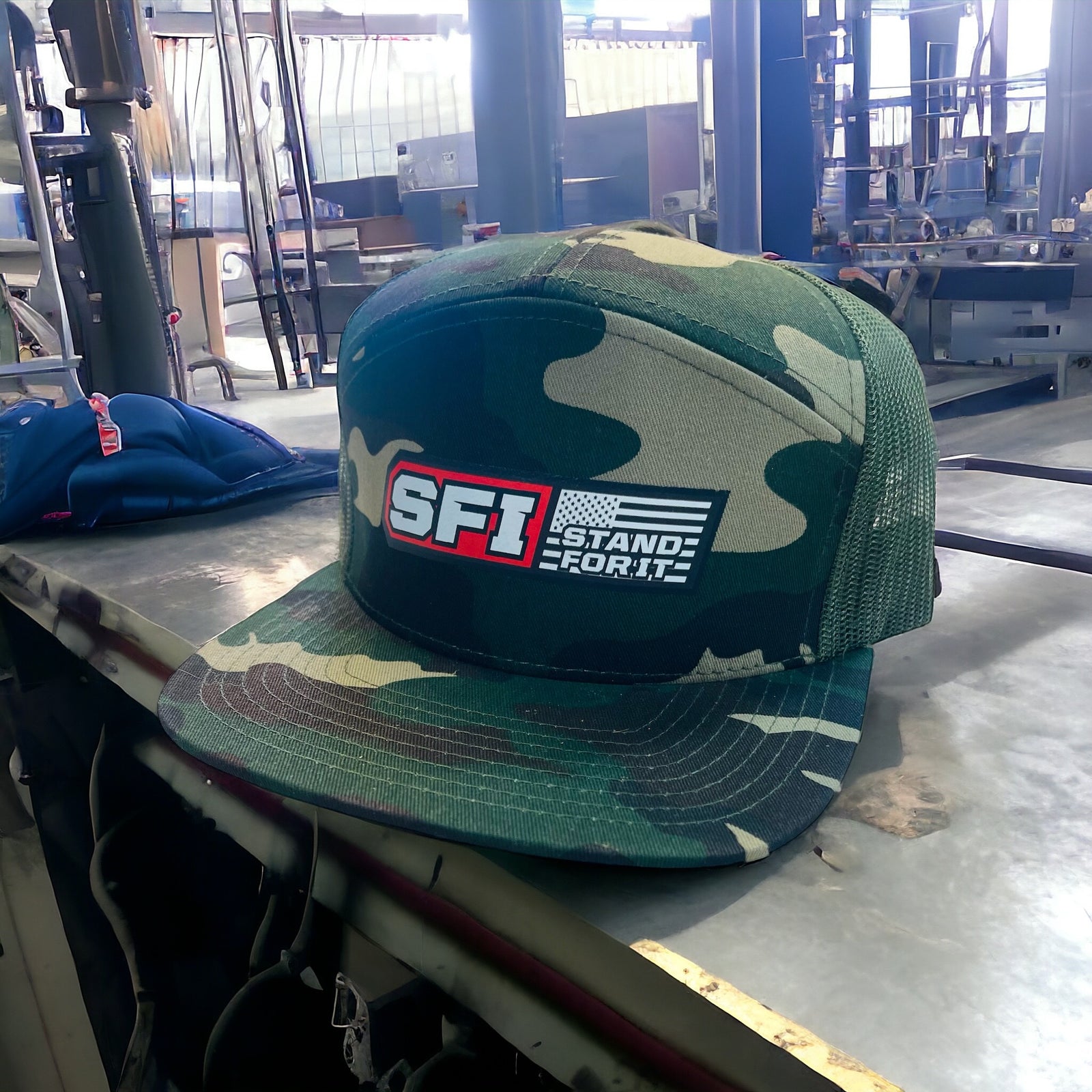 SFI - STAND FOR IT 7-Panel Flat Bill Green Tan Camo